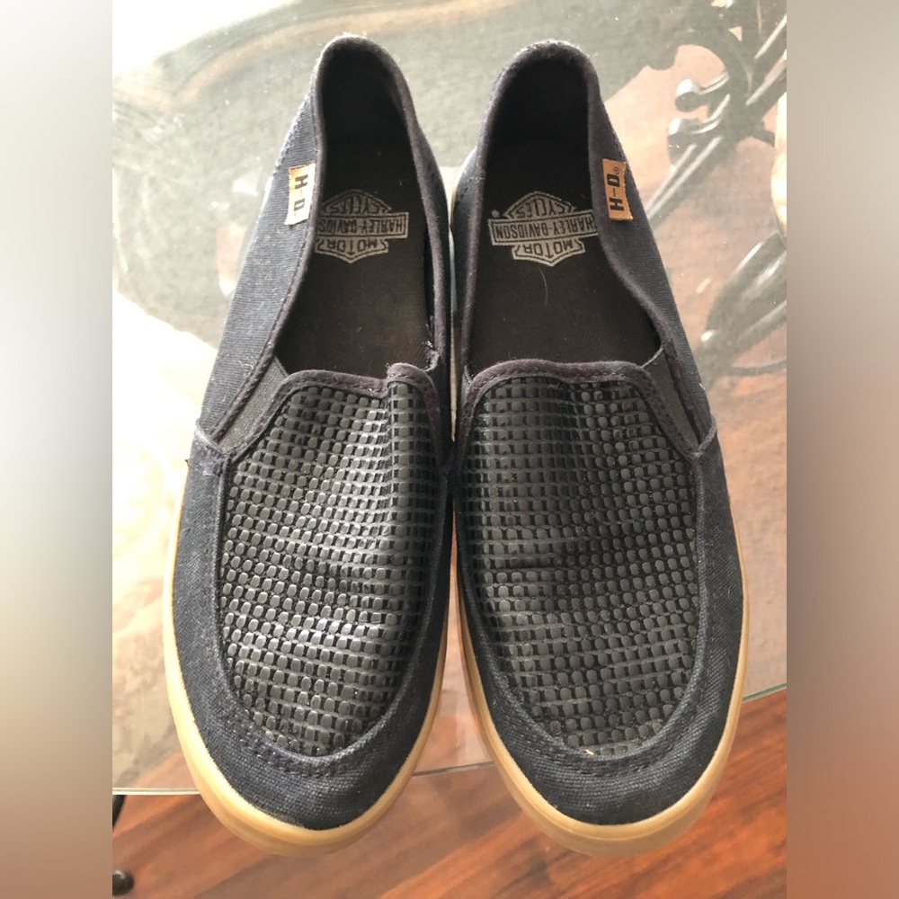 Harley Davidson slide on slipper shoes.  Used.